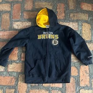 Reebok Kids Black and Yellow Boston Bruins Hoodie